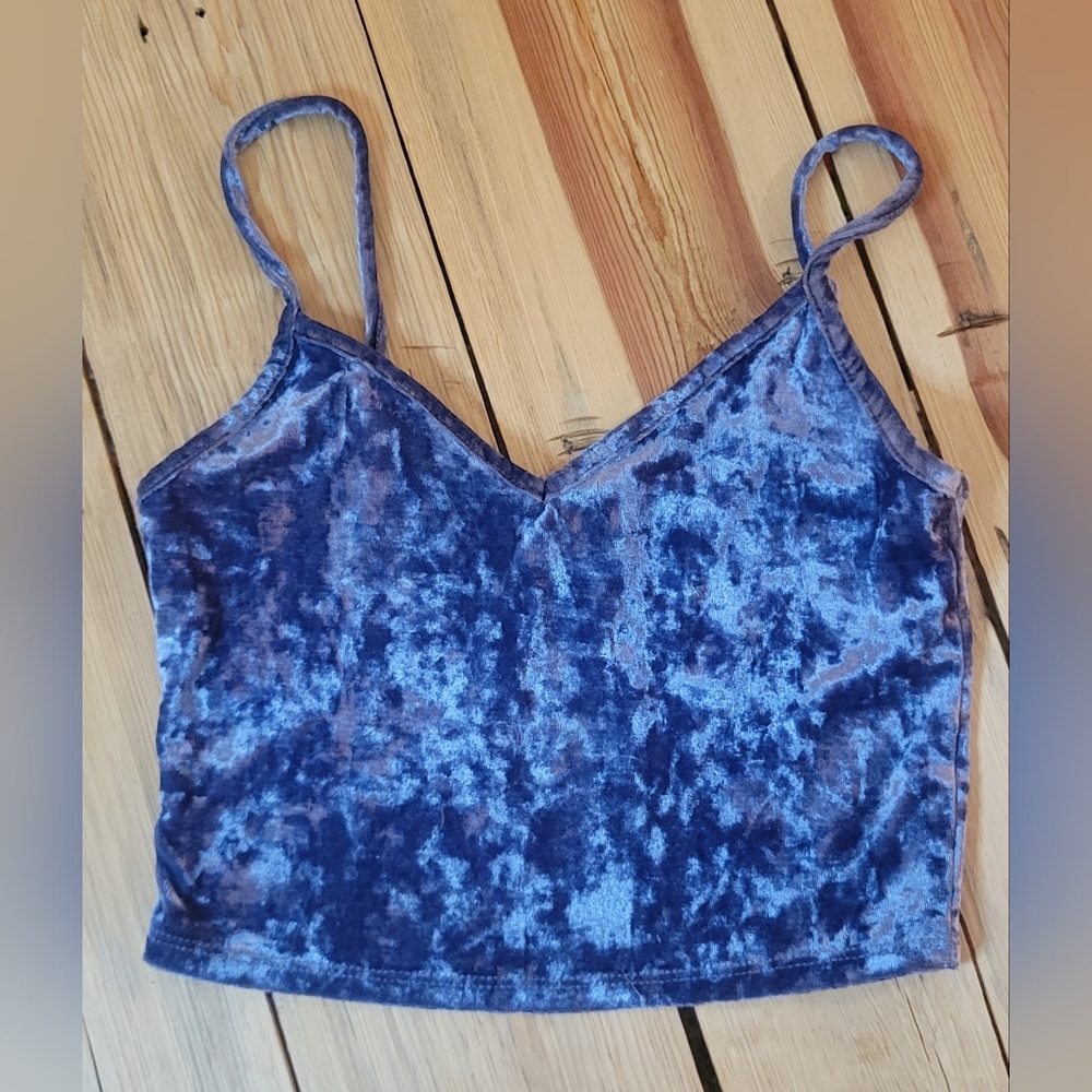 Forever 21 Blue Crushed Velvet Top